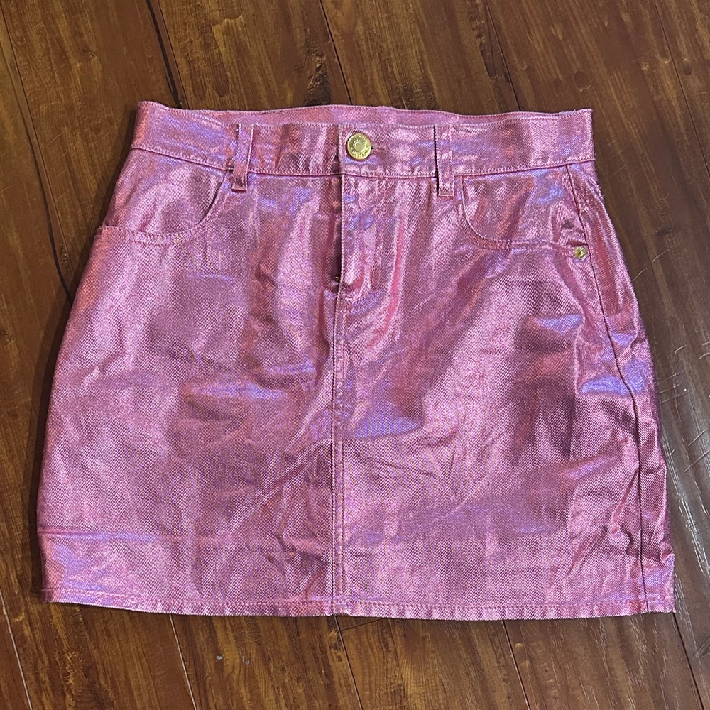 Wicked x Justice Pink Metallic Skort Girls 16 Glinda Shimmer Skirt